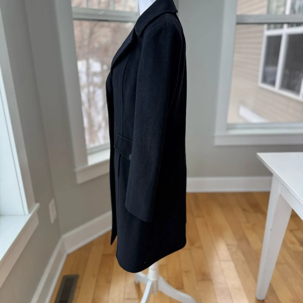 Vintage Michael Kors Black Wool Short Trench Dress Coat Fully Lined Small/Medium